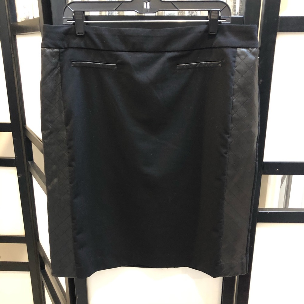 Calvin Klein stylish black skirt w/ leather accent